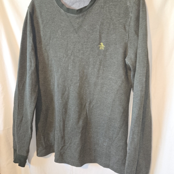 Original Penguin Green Men's Long Sleeve Thermal Shirt Size Medium - Picture 4 of 6